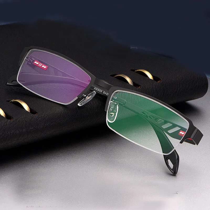 Мужские металлические оптические полуоправные очки Oculos близорукость очки Gafas Opticas прозрачные линзы