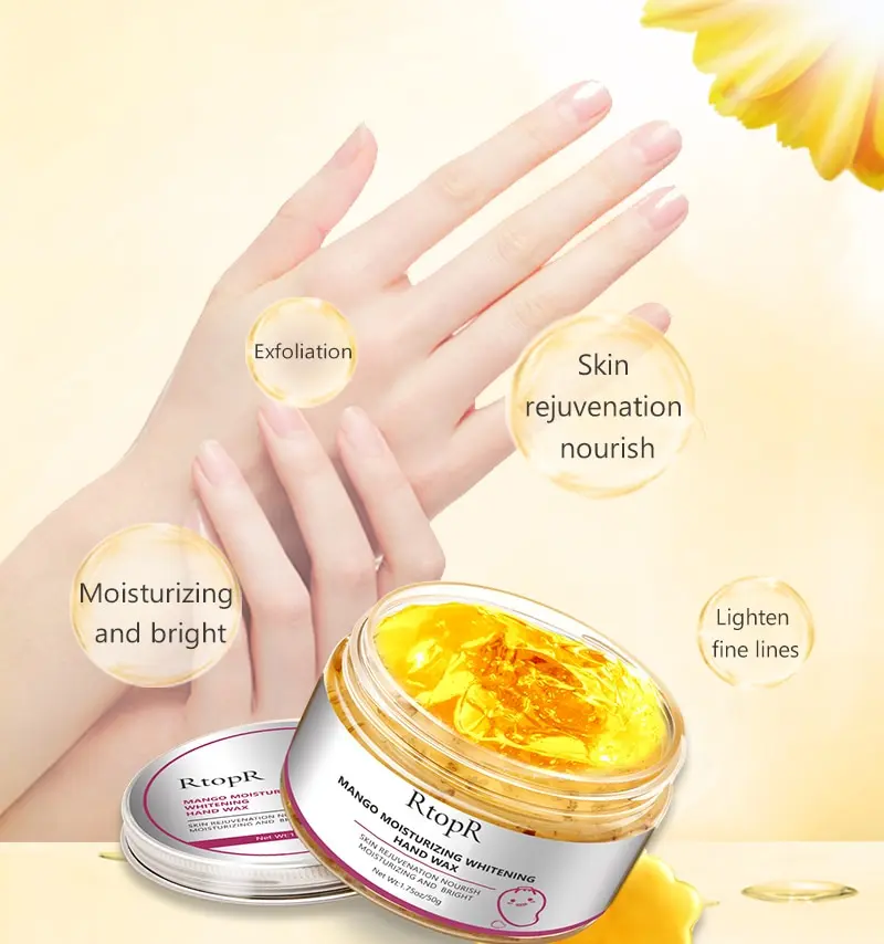 RtopR Mango Hands Mask Hand Wax Whitening Moisturizing Repair Exfoliating Calluses Filming Anti-Aging Hand Cream 50g