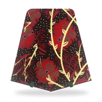 

Red Color African Cotton Wax Prints Fabric Veritable Soft 100% Cotton 6yards Real African Wax for Party Dress Y20717-7