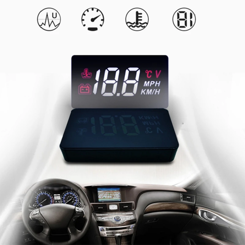A100 Car Hud Head Up Display Obd2 Ii Euobd Overspeed Warning System Projector Windshield Auto Electronic Voltage Alarm
