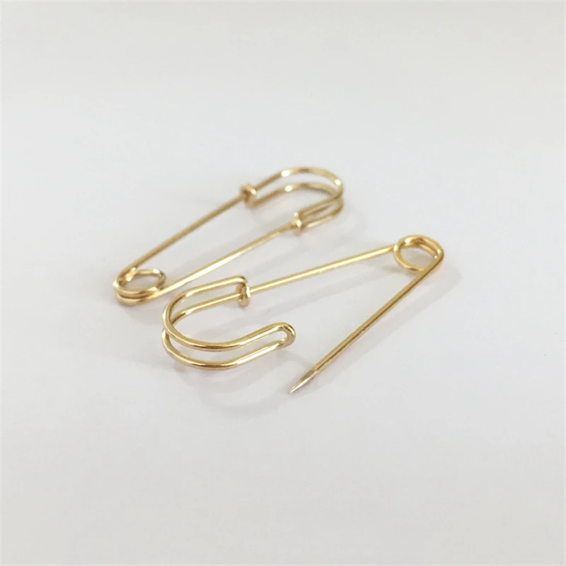 14K Gold Filled 11x32mm Brooch Pin Clasps Hooks Bulk Wholesale Supplies for Bracelets Necklace Making Handmade Jewelry Findings
