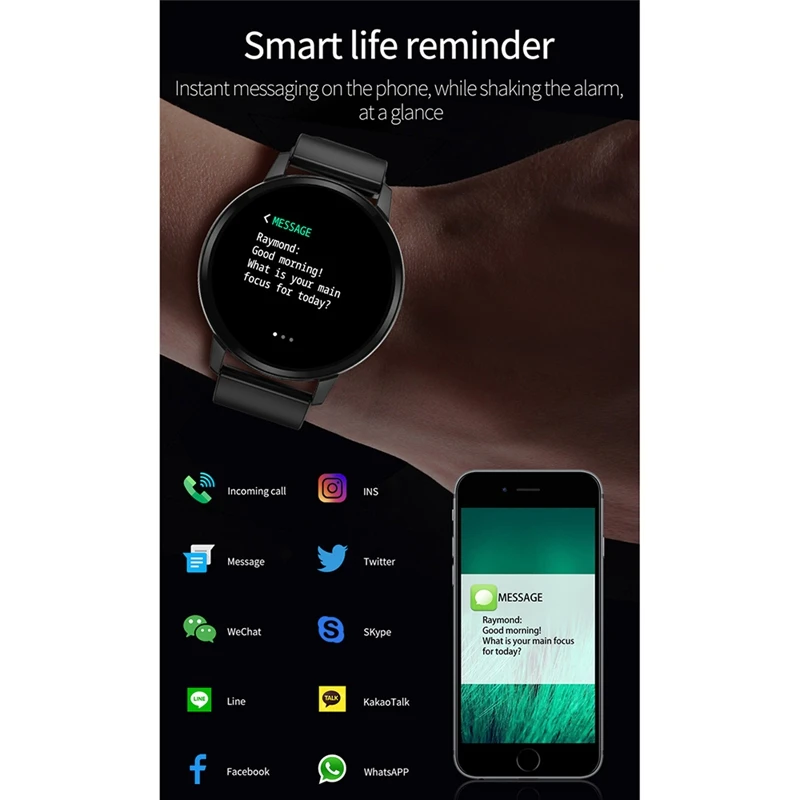ABKT-S01 Bluetooth Смарт-часы модные кровяное давление кислородный монитор сердечного ритма умные часы для Android Ios Телефон