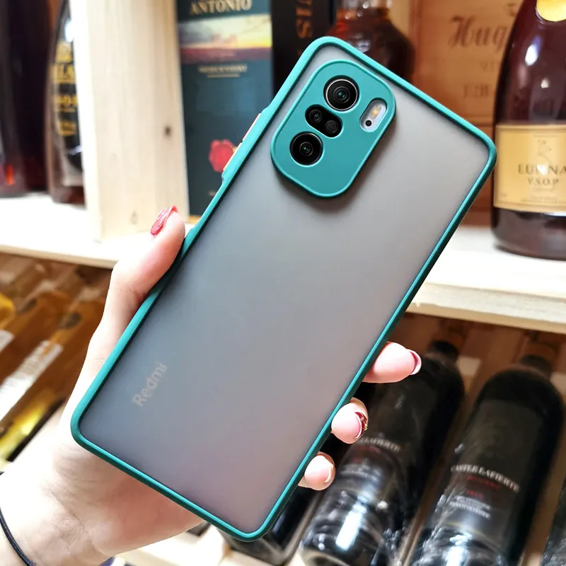 Чехол для Xiaomi Poco F3 матовый полупрозрачный жесткий чехол-накладка мягкий бампер