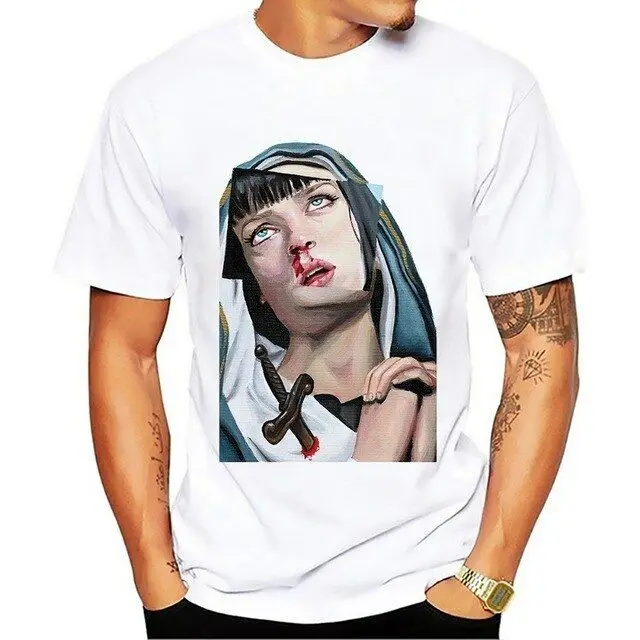 Life Is Boring Mary Mia Wallace Pulp Fiction White T-Shirt S-3XL Tops Tee Shirt Trendy Streetwear | Мужская одежда