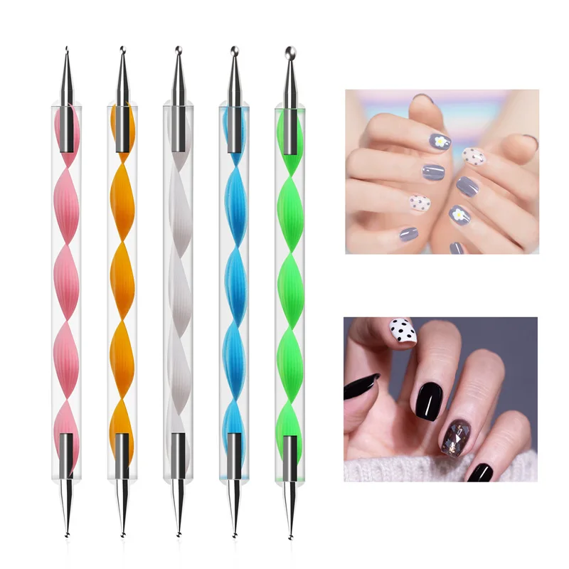 

Classic Style 5pcs Double Headed Spiral Rod Diamond Pen Durable Stitched Pattern Pen Set