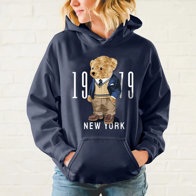Creative Fashion Gentleman Teddy Bear Sweatshirt Autumn/Winter Thickening Plus-size Men and Women Hoodies Lovers Hoodie S-4XL
