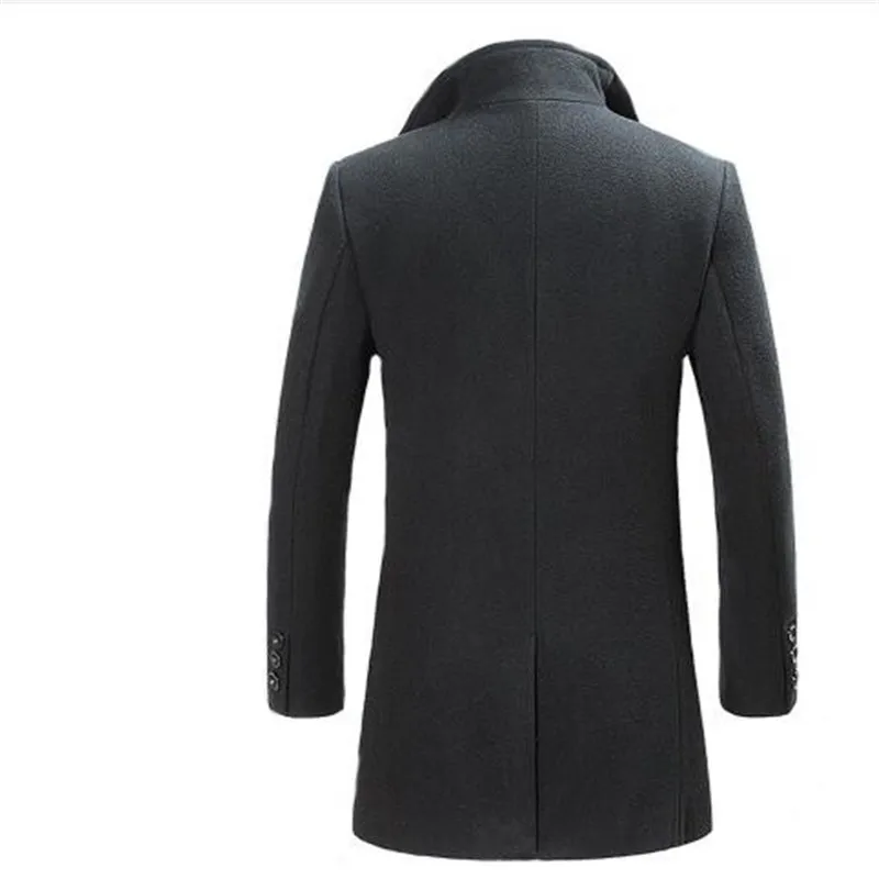 Casaco Masculino Inverno пальто из плотной шерсти Мужское пальто с отложным воротником на одной пуговице шерстяная куртка для мужчин