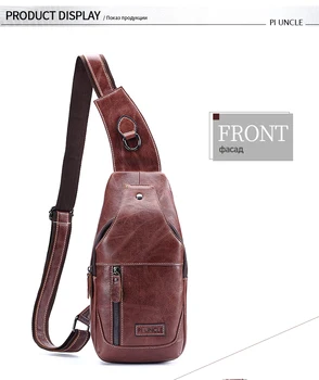 

New Fashion Genuine Leather Crossbody Bags men casual messenger bag Small Brand Designer Male Shoulder Bag Chest Pack
