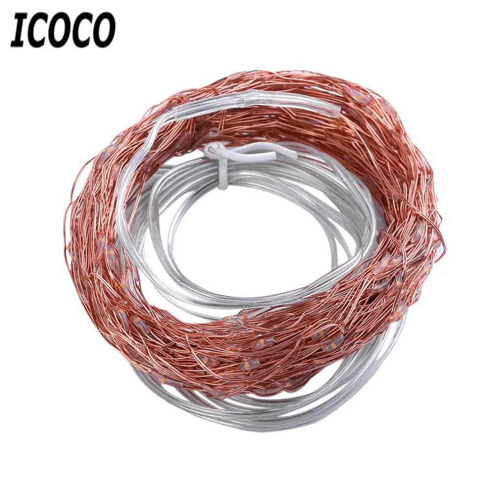 ICOCO Солнечный открытый теплый белый 6 м 120LED медный провод открытый струнный Сказочный светильник с 2 светильник ing режимы окружающей среды