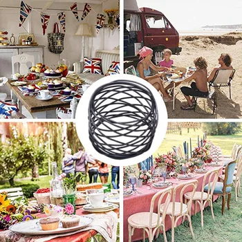 

4 Pcs Alloy Mesh Napkin Rings Napkin Holder Adornment Exquisite Household Napkins Rings Set for Wedding Dinner Decor Table Decor