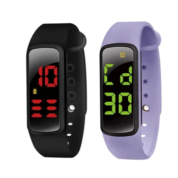 

2x Potty Training Watch - Water Resistant Baby Reminder Timer LED Display, 9 Loop Songs -Black & Purple