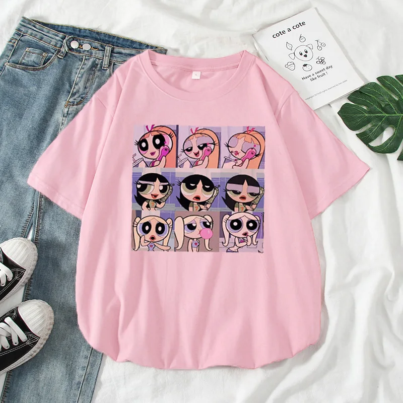 NEW Casual Cartoon Print Oversized T Shirt Women Tops Short Sleeve Green Vogue Summer T-Shirt Female Harajuku Loose Tee Shirt