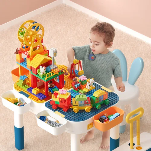 

[17 Shipments] Babygo Children ji mu zhuo Multi-functional Assembled Educational Large Particles Baby Game Learning