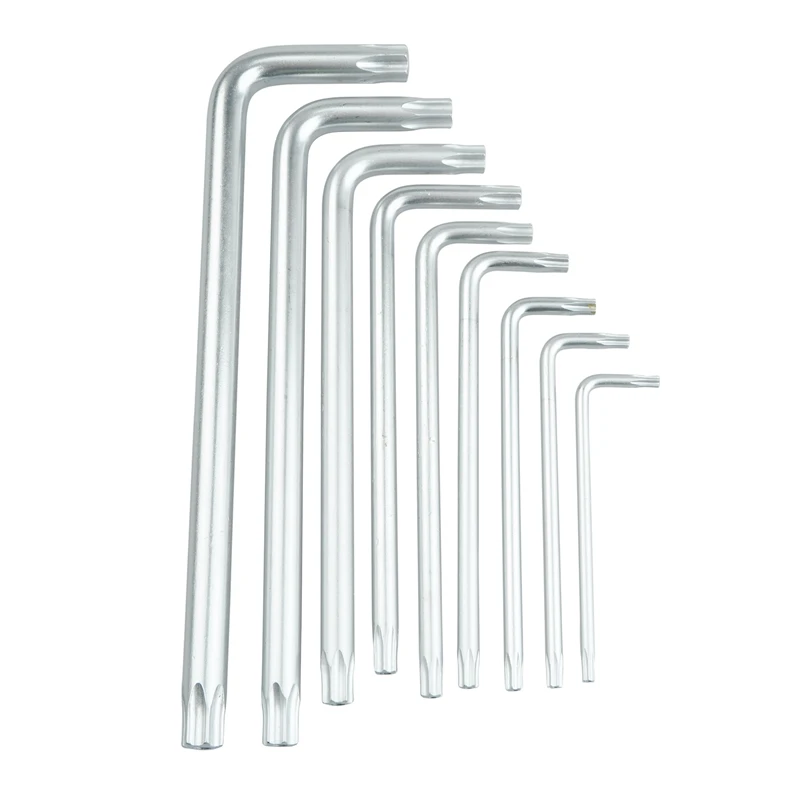 9 Pieces L Shaft T10 T15 T20 T25 T27 T30 T40 T45 T50 Security Torx Screwdriver