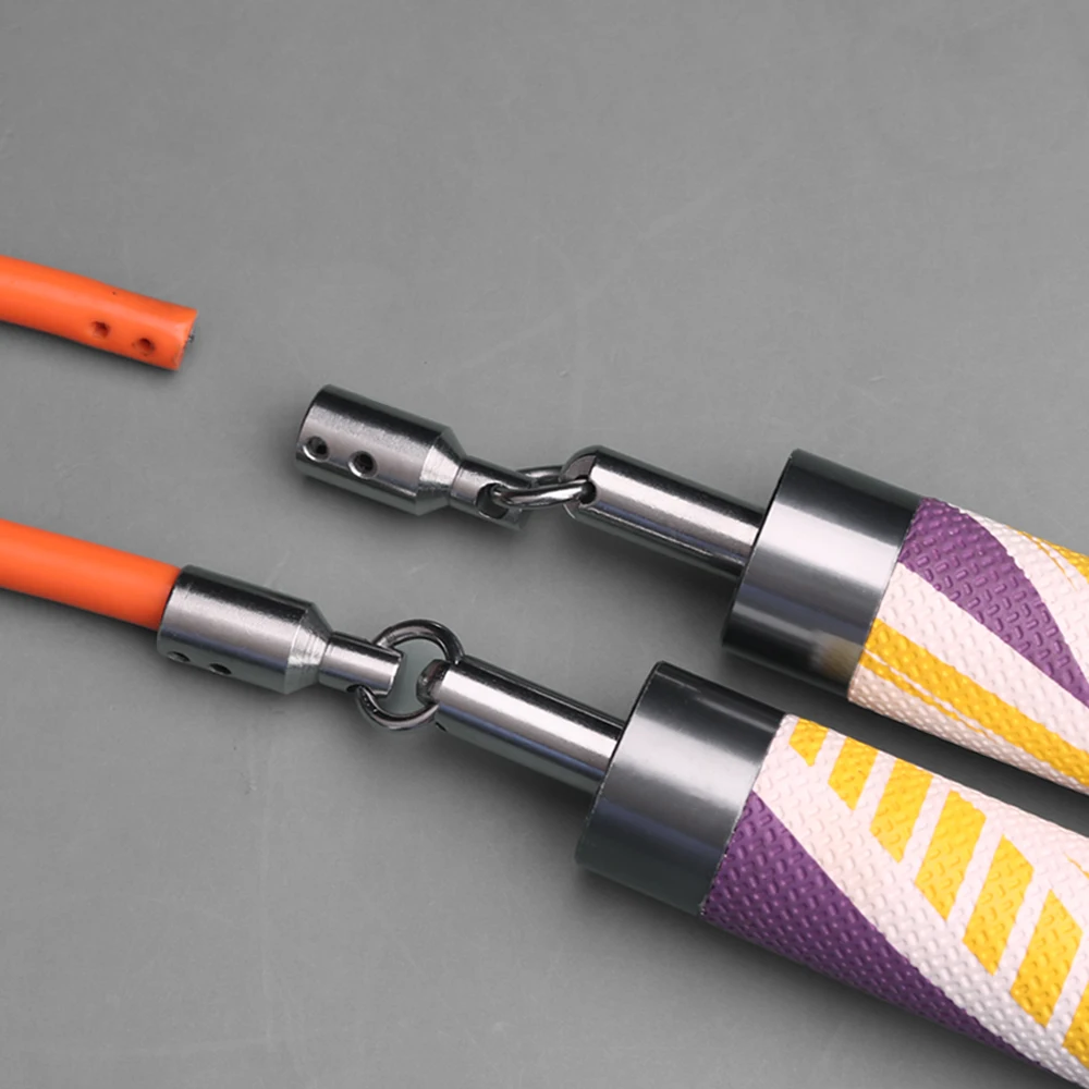 Weighted Jump Rope 8MM 550 gram, 1LB Skip Rope, Non-Slip PU Power Handles, PVC Adjustable Heavy Skipping Rope with Ball-bearing