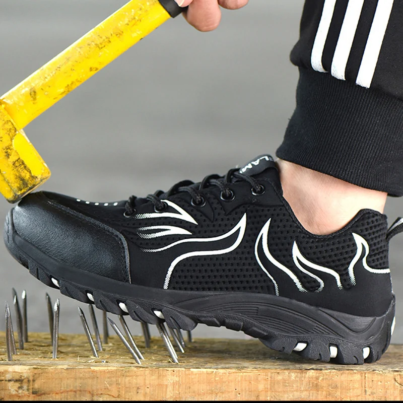 

37~48 Safety Shoes Steel Toe Anti-smashing Anti-slip men work safety boots #YD901