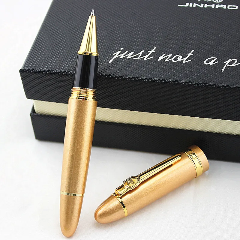 Jinhao Шариковая ручка оранжевая ручка с серебряной клипсой материал Эсколар шариковая ручка Caneta Роскошные школьные канцелярские принадлежности