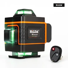 Hilda 16 linhas 4d laser nível cruz linha verde laser nível auto-nivelamento multiuso laser horizonte vertical medida