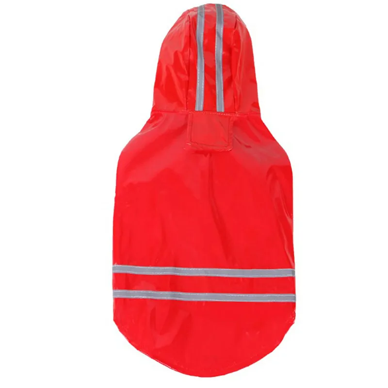 Красный Уличный плащ-дождевик для щенков, S-XL с капюшоном, водонепроницаемая ветровка, куртки, полиуретановый дождевик для собак, одежда для кошек - Цвет: Красный