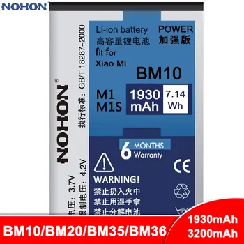 

NOHON Battery BM10 BM20 BM35 BM36 For Xiaomi Mi 1 1S 2 2S 4C 5S Mi1 Mi1S Mi2 Mi2S Mi4C Mi5S Bateria Phone Replacement Batteries