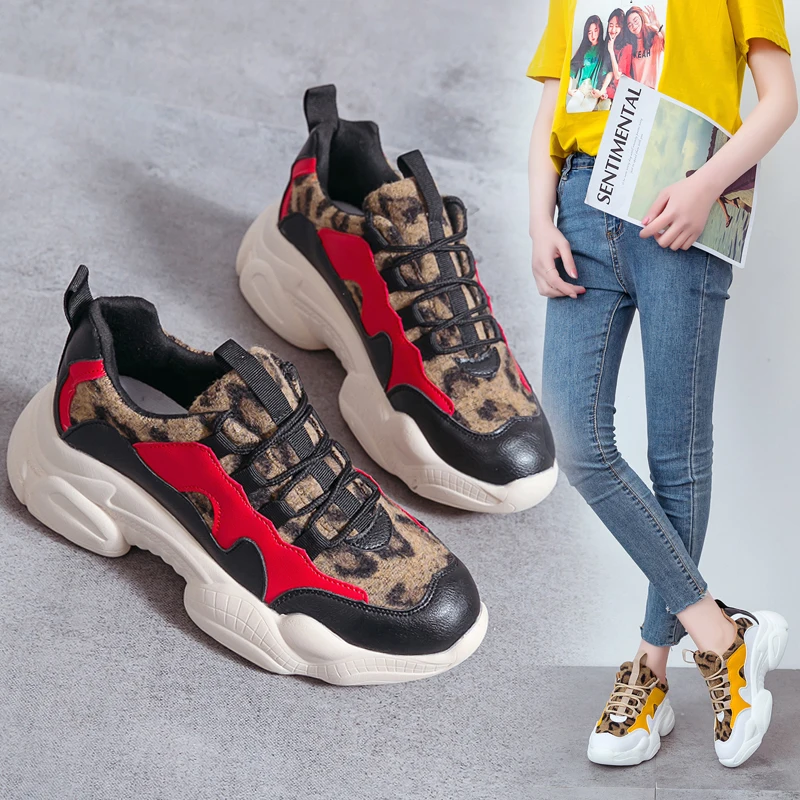 

shoes woman Casual Leopard Women Breathable Vulcanized Shoes Platform Leisure Sneakers Chaussures Femme Tenis Feminino