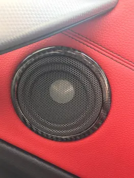

For BMW E90 320i 325i E84 X1 Accessories Carbon Fiber Car door Speaker Decorative Circle Sticker Loudspeaker Trim Car Styling