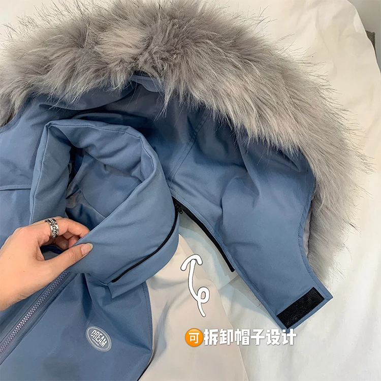 Winter Fur Collar Hooded Coat Men's Warm Thick Parka Men Fashion Cross-color Casual Cotton Coat Man Tooling Jacket Male Clothes