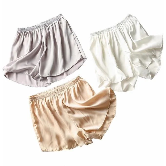 Womens Underwear Crothless Home Outdoor Wear Satin Shorts Open Croch Panties Zippers Night Sex Exotic Pants Trousers Clothes