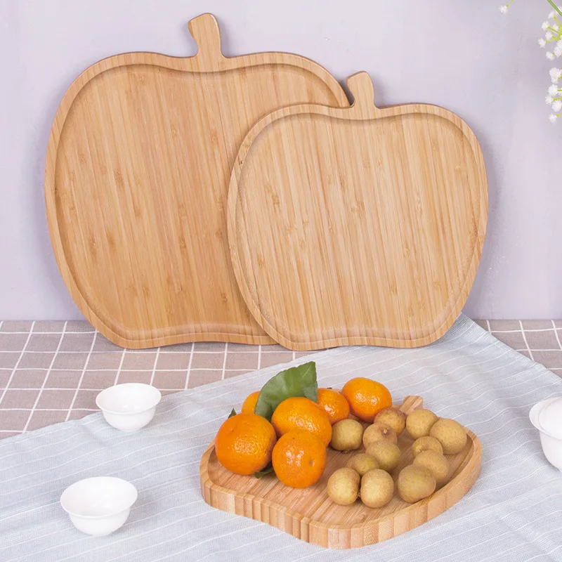 Бамбуковый кухонный лоток для еды, фруктов, закусок, коробка для конфет, тарелки для хранения горшки для суккулентов, лотки для дома, гостиной, украшения, ремесла
