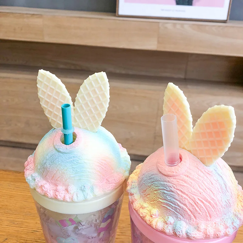 Kawaii Bunny Rabbit Ear Clear Water Bottle Cute Drink