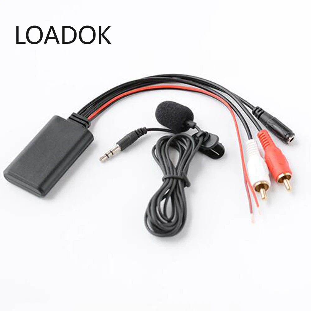 

Car Bluetooth 2RCA AUX Adapter Wireless Audio Phone Call Handsfree Microphone for Stereo with 2RCA AUX-IN Audio Input