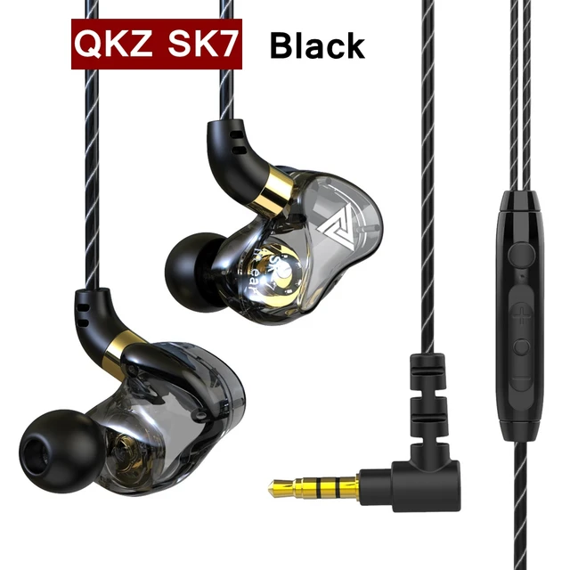 Original QKZ AK6 Copper Driver HiFi Wired Earphone Sport Running  Headphones Bass Stereo Headset Music Earbuds fone de ouvido SK7 Black