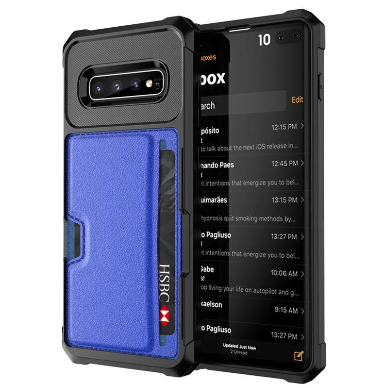 

Car magnetic card phone case FOR:Samsung S9 Note9 S10 S10e Lite plus anti-fall card set business phone case