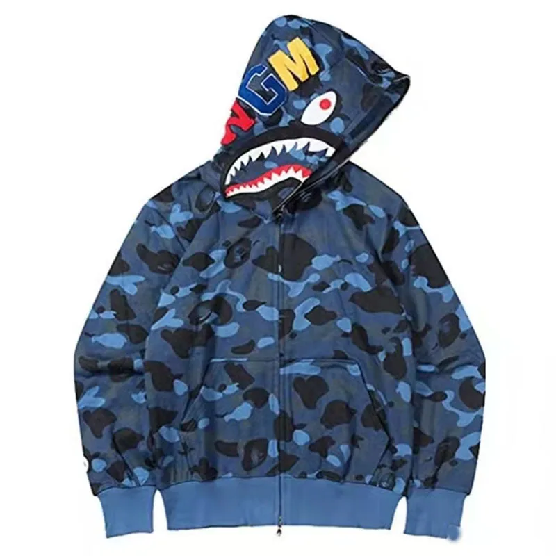 Bape Shark Classic Camo Zipper Hoodie Bape Clothing