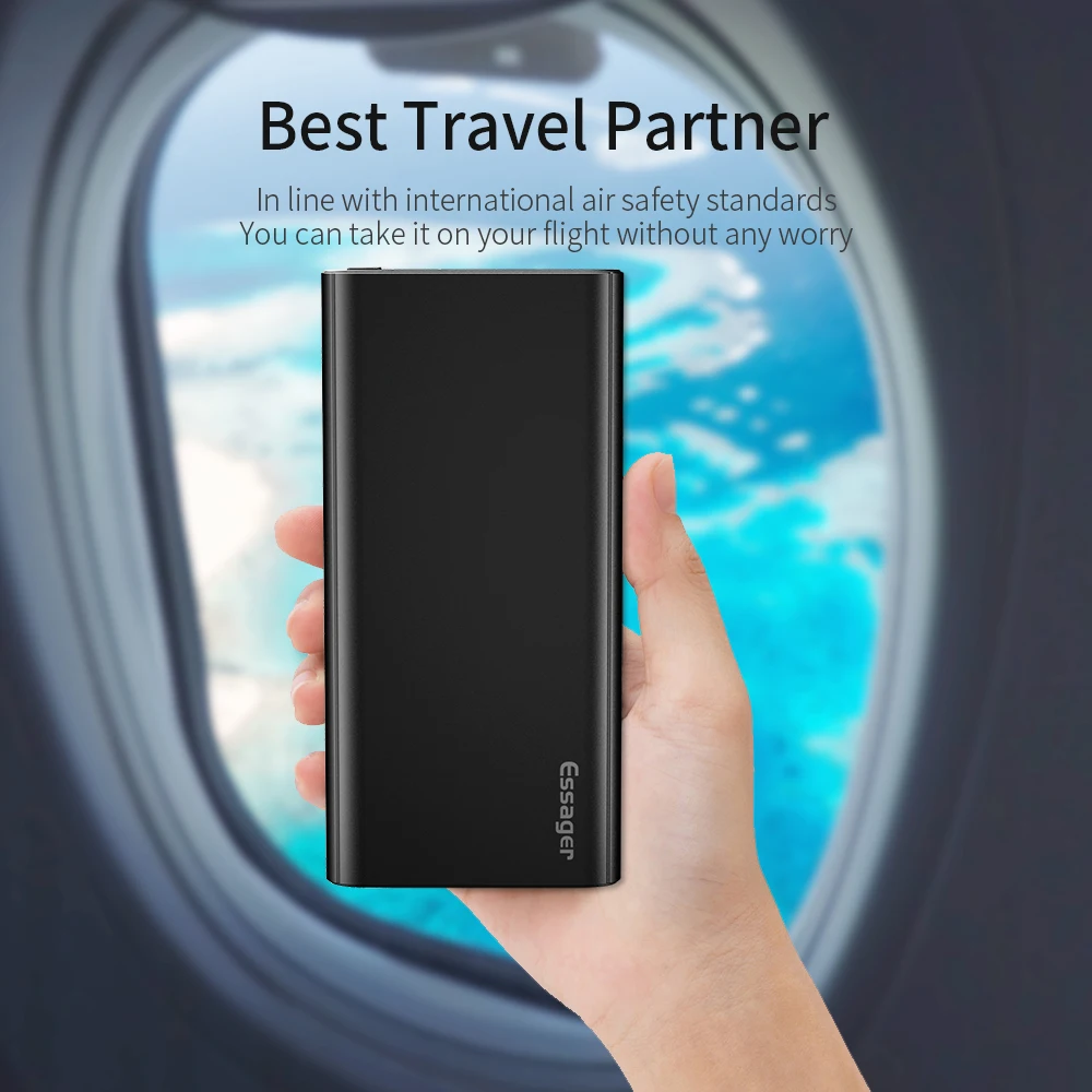Essager 20000 мАч Внешний аккумулятор USB C PD Быстрая зарядка 3,0 5A внешний аккумулятор для Xiaomi iPhone 20000 мАч портативное Внешнее зарядное устройство