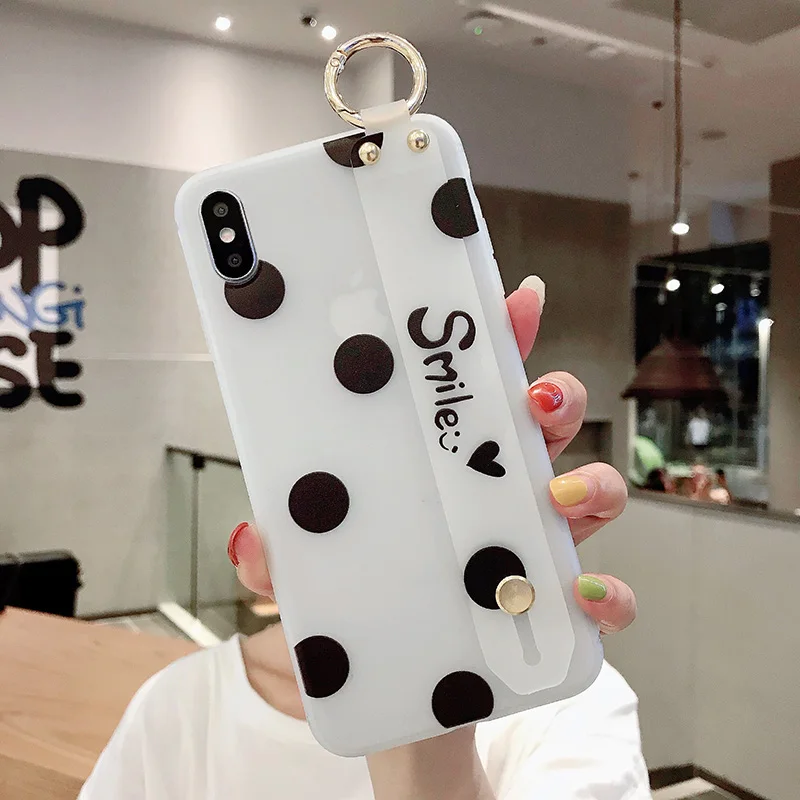 Wrist Strap Hand Band Case For iPhone 11 Pro X XS Max Case Soft Silicone Back Cover For iPhone 7 8 6S Plus XR 8Plus Fundas Coque - Цвет: B35