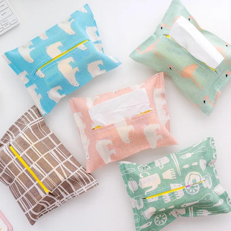 

H609 Cotton Linen zhi jin tao zhi jin dai zhi chou Bag Fabric Car Mounted Tissue Bag Tissue Box Paper Extraction Box zhi jin bao