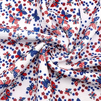 

50*140cm July 4th Floral Bullet Jacquard Bubble Knit Fabric Sewing Quilting Quality for Needlework Liverpool Fabric,c10699