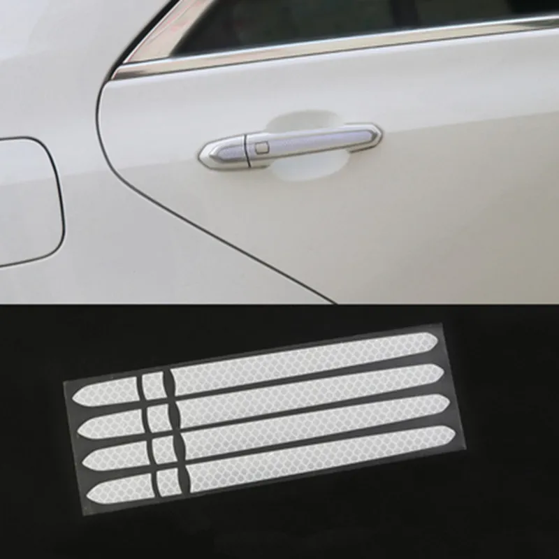 Белый Подходит для Cadillac ATSL/XTS/XT4/XT5/CT6 дверная ручка Светоотражающая бар предупреждающая Автомобильная наклейка - Цвет: Белый
