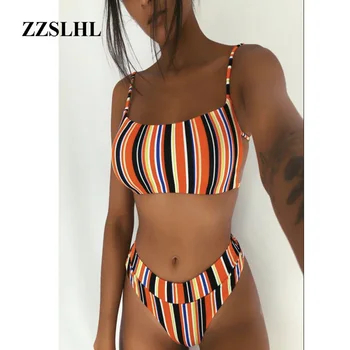 

New Sexy Bikinis 2019 Swimming Suits for Women Swimwear High Waist Bikini Set Floral Bandeau Female Swimsuit Women Bathing Suit