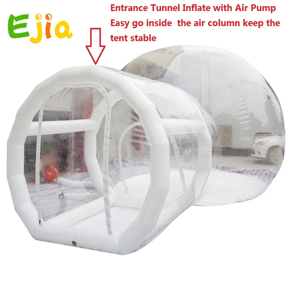 Tente Gonflable Transparente De Maison à Bulles Avec Tunnel Stable Pour Le Camping, Bâche D