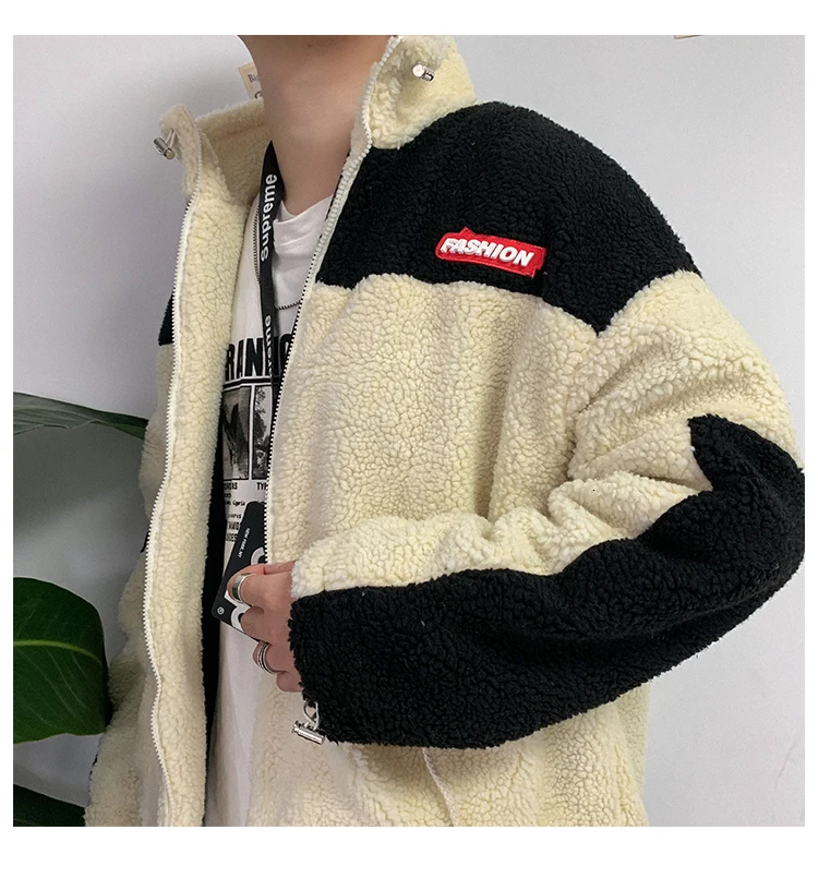Winter Korean Version Of Europe And The New Thickening Lapel Loose Stitching Wool Liner Woolen Coat