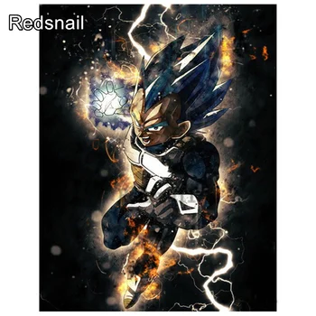 

5d DIY Diamond Painting Dragon Ball Z full square round Cross Stitch Diamond Embroidery with Diamonds Decor Japanese Anime TT860