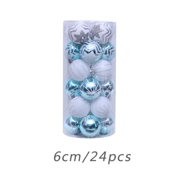 

Holiday Hanging Ornaments Festive Christmas Tree PVC Ball 24 Pcs Home Decoration