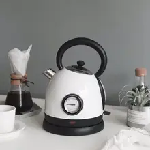 220 В Электрический чайник с измерителем температуры воды бытовой 304 нержавеющий быстрый нагрев ретро Электрический заварочный чайник 1.8л