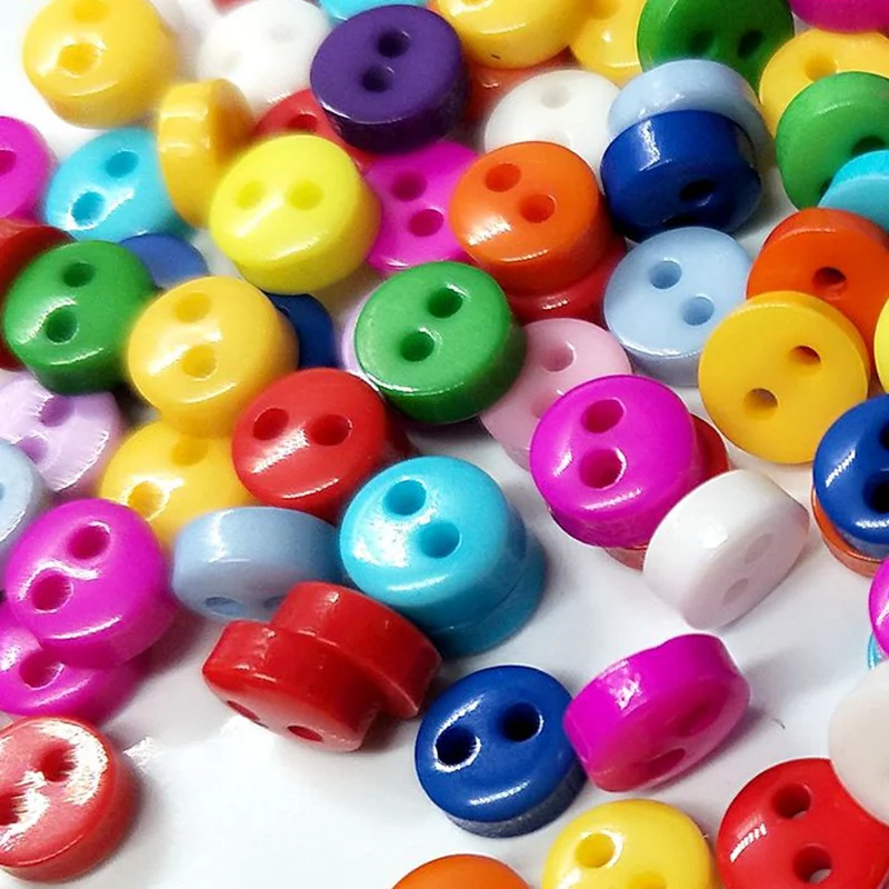 300 шт. Детские полимерные пуговицы с двумя отверстиями 6 мм|resin buttons|button kidssewing