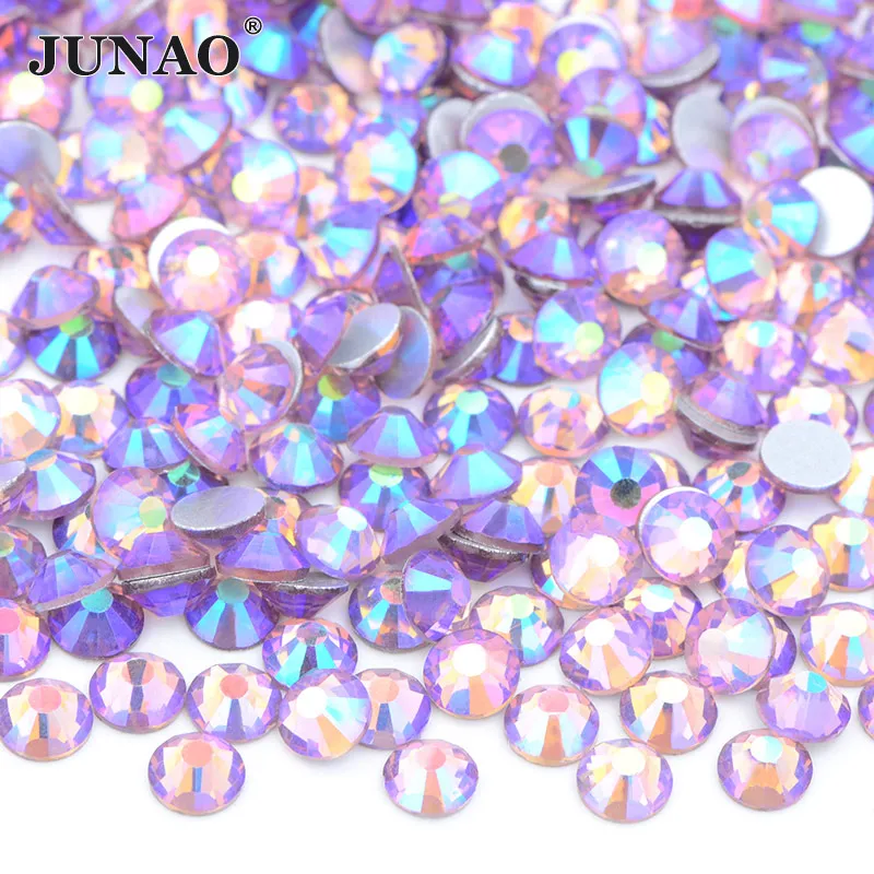 sewing material fabric JUNAO Wholesale ss6 ss8 ss10 ss12 ss16 ss20 ss30 Transparent AB Glass Flatback Rhinestone Non Hot Fix Strass Nail Crystal Stones sewing supply near me Fabric & Sewing Supplies