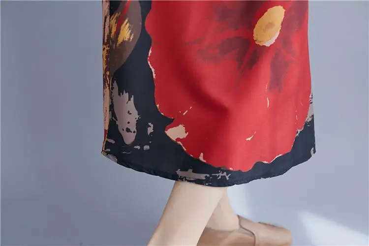 NYFS Новое Осеннее женское платье свободное винтажное длинное платье с принтом vestidos robe пеньковые платья