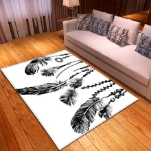 Nordic фланелевые ковры украшения дома с изображениями перьев, комплект для девочки детские Нескользящие носки-тапочки детские ползать площадка коврик, мат Гостиная
