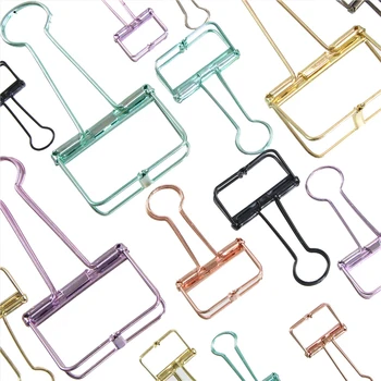 

5 PCS Color Various Mini Stationery Hollow Out Binder Clips Paper Clips Notes Letter Notebook Clips DIY Bookmark Material 3 Size